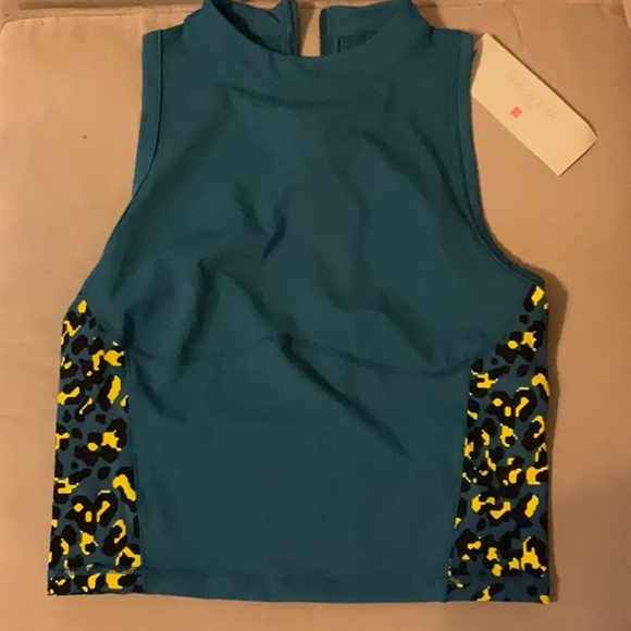 NWT Sweaty Betty London Power Zip Back Colour Block Crop size Medium - Picture 2 of 9